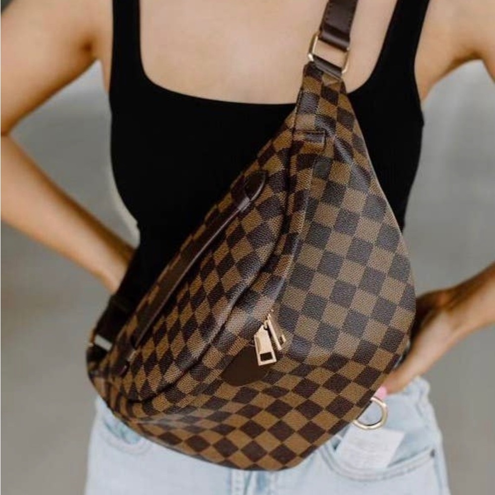 Brown Check Bum Bag